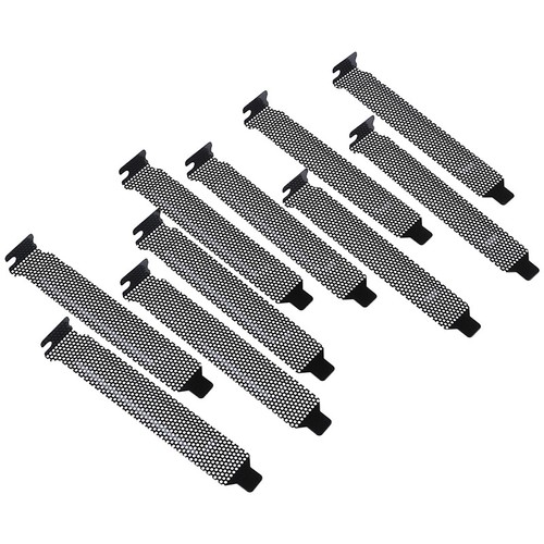 10pc New black PCI slot cover dust filter blanking plate hard steel $h - Afbeelding 8 van 9
