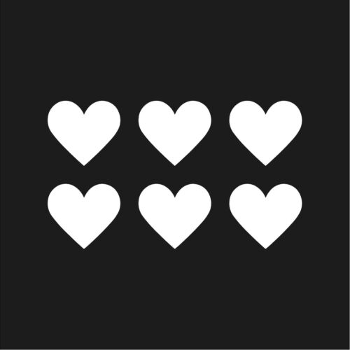 Heart Symbol Vinyl Decals Phone set of 6 Heart sign Stickers Sheet of 6 - Picture 8 of 12