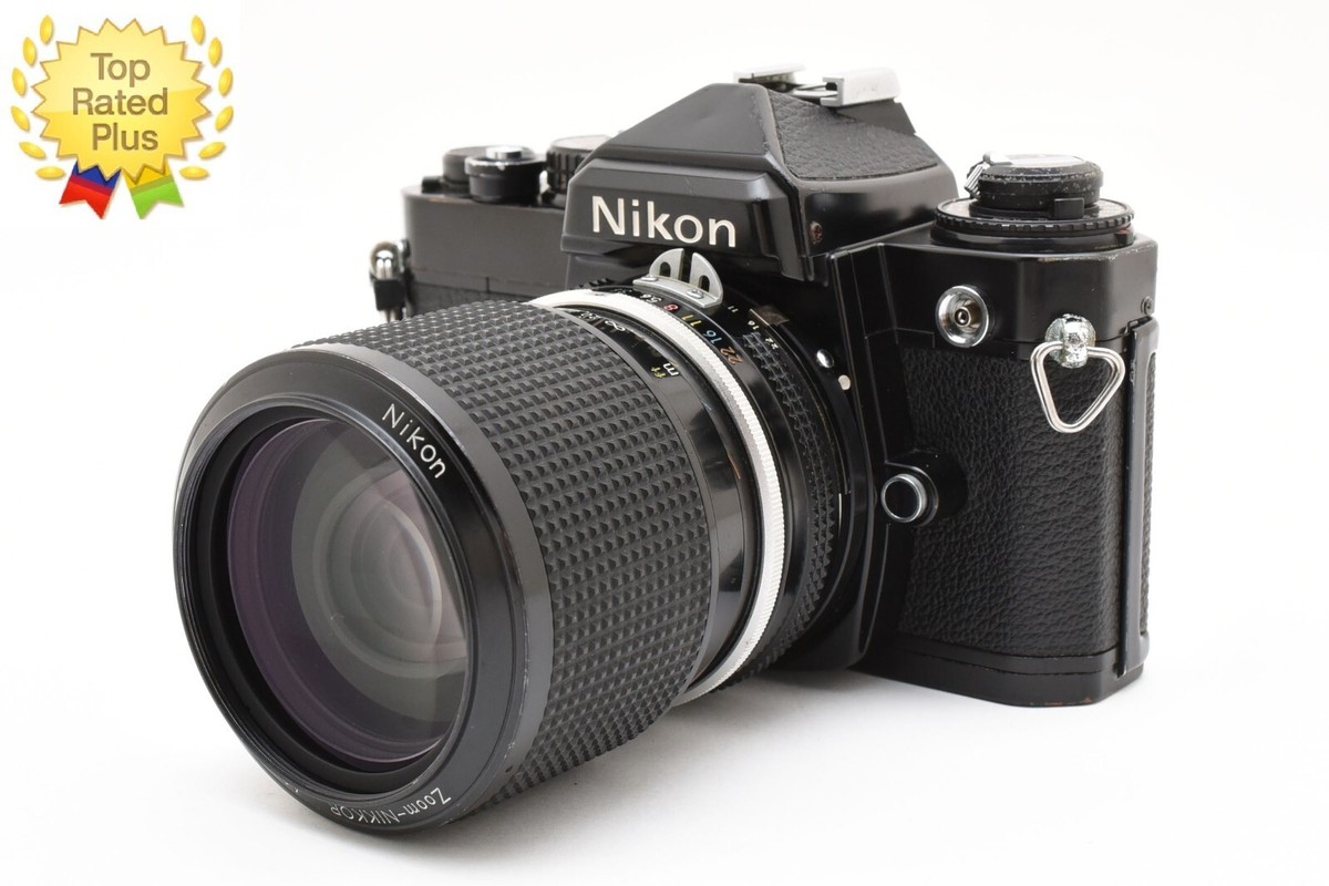 EXC+5 ] Nikon FE black 35mm Film Camera Ai Zoom NIKKOR 43