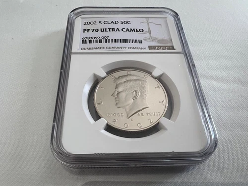 2002-S CLAD KENNEDY HALF DOLLAR  NGC PF70 ULTRA CAMEO BROWN LABEL "TOP POP"