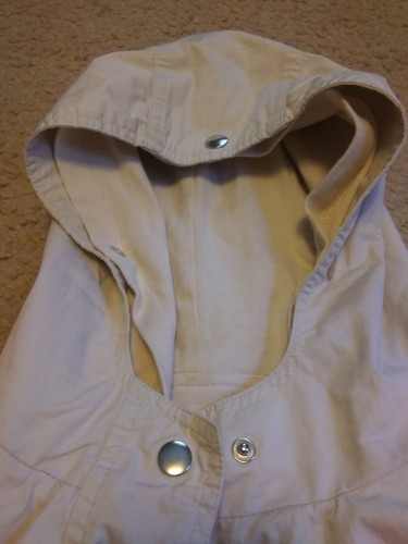 Women's GIACCA Cream Colored Hooded Coat with Removable Lining Pockets Large - Picture 5 of 10