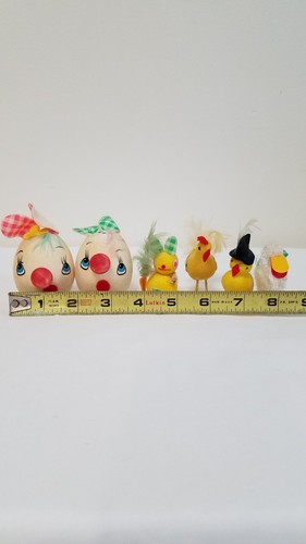 Vintage Osterset, verschlossene Hasen, Hahn, schick, Ente hergestellt in Japan - Bild 15 von 17