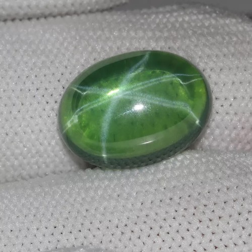 Green Star Sapphire 9.50 Ct. 6 Rays Oval Cabochon Natural Loose Gemstone Gift - Picture 4 of 6