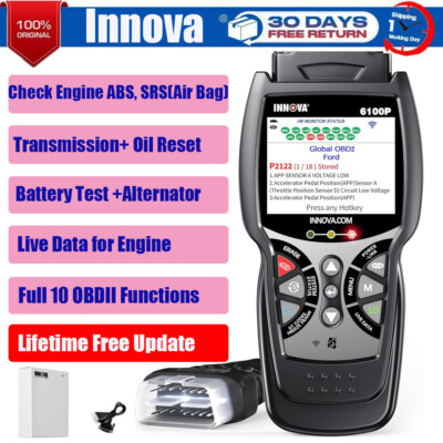 INNOVA 6100P OBD2 Scanner ABS SRS Transmission Car Code Reader Diagnostic Tool