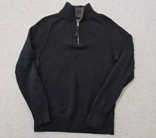 American Eagle Mens Sweater Sz L 1/4 Zip High Neck Long Sleeve Blue Heavyweight 