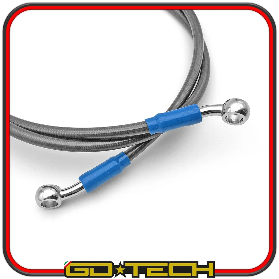 TUBO FRENO IN TRECCIA AERONAUTICO MOTO SCOOTER RACING UNIVERSALE 120 cm GRIGIO - Image 4 of 4