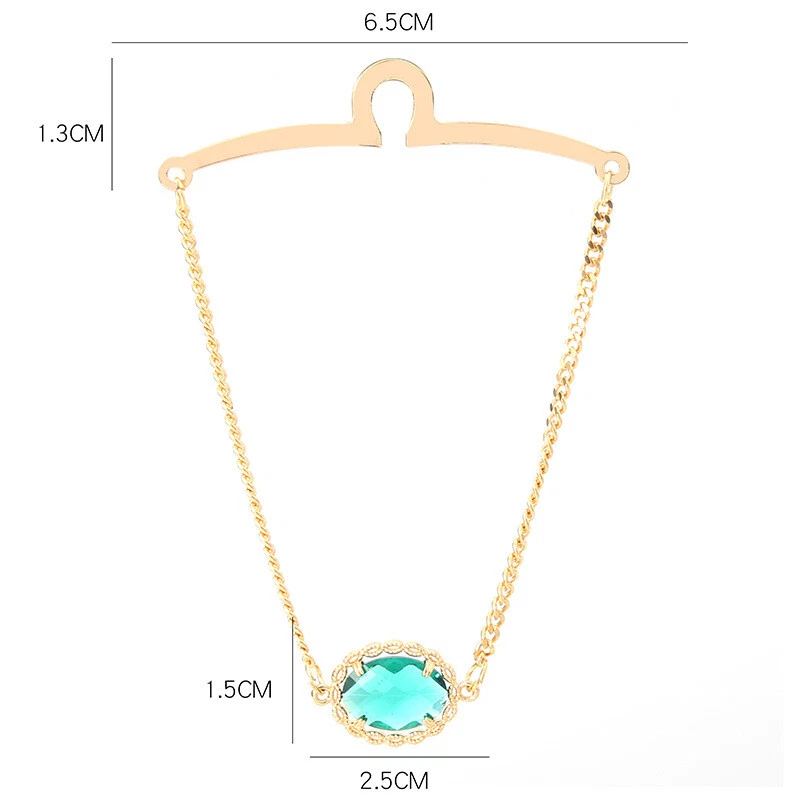 Men Crystal Rhinestone Metal Tie Bar Clip Pin Chain Wedding Shirt Suit Jewelry - Image 2 of 2