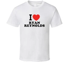 I Heart Ryan Reynolds Action Movie Star Actor Fan T Shirt