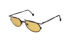 Vintage Funky Brow Black Brown Oval Sunglasses W/ NEW LENSES 