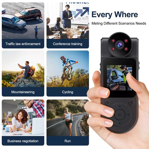 1080P HD Mini Body Dash Cam HD Cam Polizei Motorrad Bike Motion Camera 180° View - Bild 6 von 24