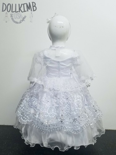 Vestido para Bautizo de niÑa con el papa y la virgen. Baptism Dresses Baby GIRL - Picture 27 of 34