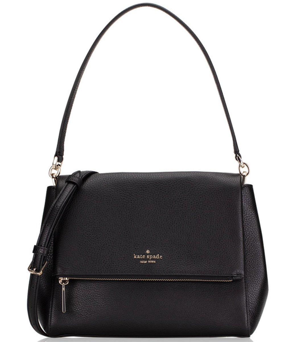 Kate Spade Leila MD Pebbled Leather Flap Shoulder Bag In Kate Spade Leila MD Pebbled Leather Flap Shoulder Bag In