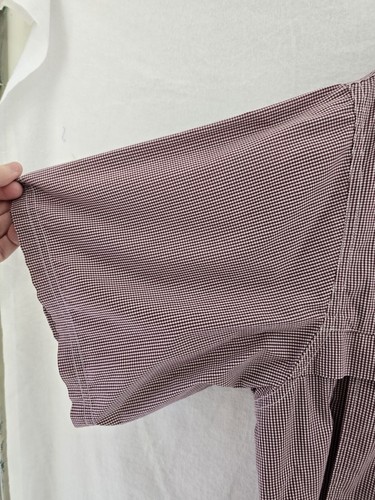 Gamegaurd Tiny Maroon Gingham Button Down Angelhemd. Herren Größe L - Bild 6 von 9
