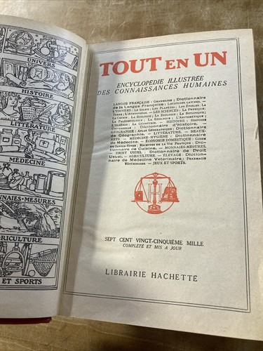 TOUT en UN Encyclopedie des CONNAISSANCES HUMAINES Librairie Hachette 1921 Book - Picture 6 of 9