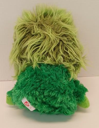 Ty Scoops Hairy Green Frizzy Fuzzy Monster Green Glitter Eyes Plush Stuffed Toy - Picture 4 of 15