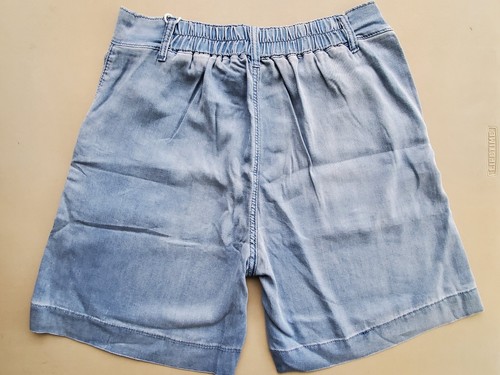 Women Summer Denim Shorts Lightweight Back-Elastic Waist Wide Leg Bermuda Shorts - Picture 8 of 13