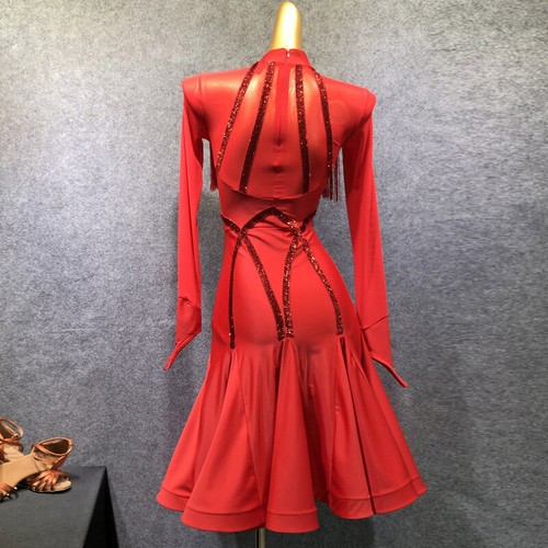 NEU Latein Ballsaal Tanzkleid modern Salsa Walzer Standard langes Kleid #G268 - Bild 6 von 12