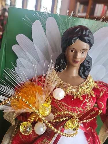LED Fiber Optic African American Angel Christmas Decor Tree Topper Holiday Time - Picture 5 of 17