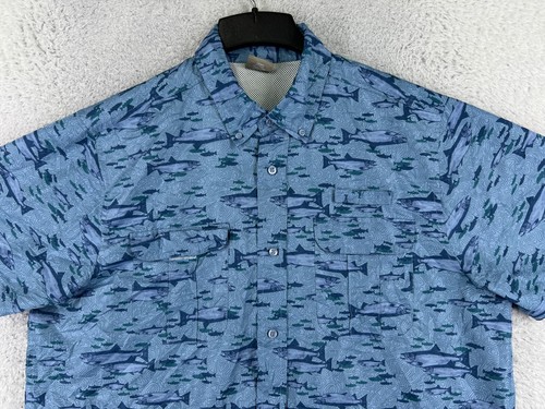 Great Northwest Shirt Adult Extra Large Blue Fish Salmon All Over Print Poly - Picture 4 of 14