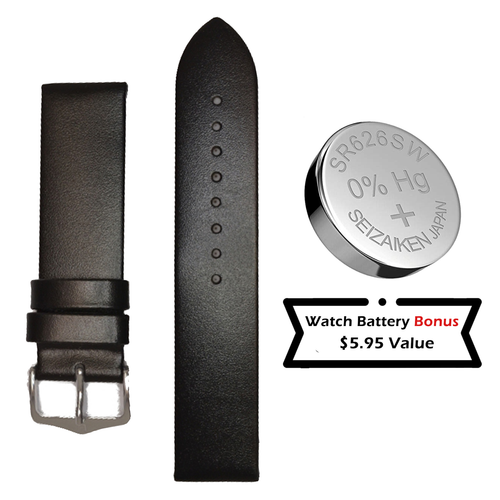 HIRSCH Wild Calf Smooth Calf Leather Watch Strap + Bonus Battery - Picture 20 of 52