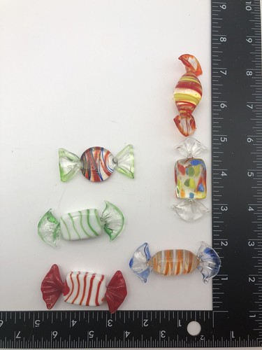 Lot of 6 Pieces Of Art Glass Hard candy - Picture 2 of 3