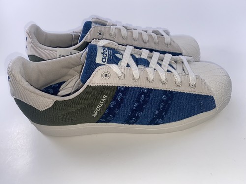 Adidas Superstar Originals Textile/Denim Patchwork Men Size 9 H04295 New Rare - Picture 11 of 12