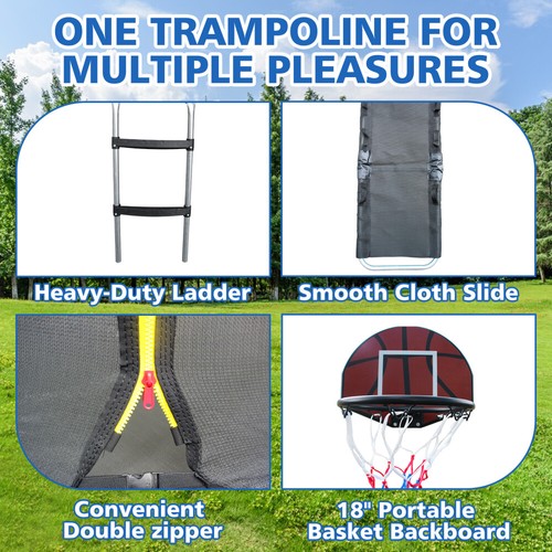 12 FT Trampoline with Enclosure - Recreational with Ladder and Anti Rust Coating - Picture 5 of 7