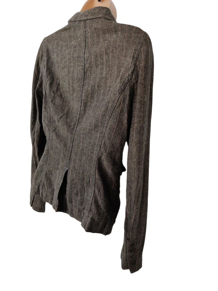 ABRIGO CORTO DE MUJER M-O-T-O TALLA UK 8 MARRÓN MEZCLA ESPINA ARENQUE TWEED Foto 4 de 4