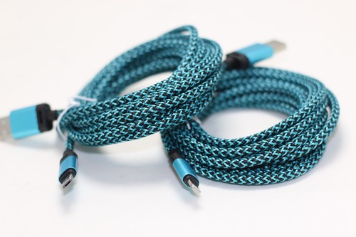 10 Ft Long Teal Braided Type-C USB Charge Cable For Samsung Galaxy S10 S10e S10+ - Picture 2 of 6