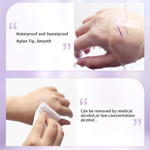 6Pc Professional Surgical Tip Skin Marker Pen Sterile Tattoo Stencil Markers Pen - Picture 6 of 24