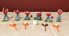 Vintage Baseball Cake Toppers 6 Players & 5 Cupcake Picks