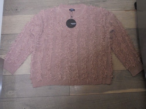 NWT Mittoshop brown fringe sweater size M
