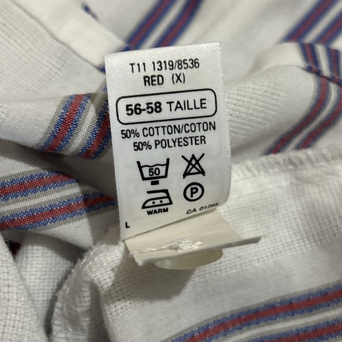 VINTAGE ST MICHAEL WHITE STRIPED SHIRT XL BASEBALL RETRO M&S NEW 1950S STYLE - Picture 4 of 5