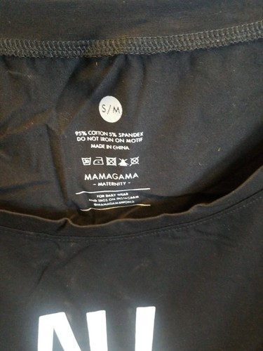 Mamagama All You Need is Sleep Maternity Tops Black 3/4 Sleeve size S/M - Picture 4 of 6
