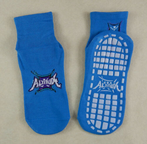 5 Pair Altitude Trampoline Park Blue Non-Slip Grip Bottom Youth Socks Large - Picture 3 of 4