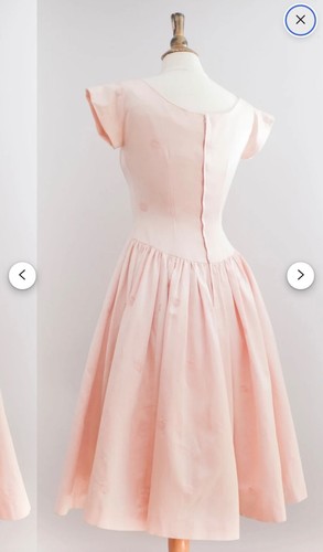 Vintage 50s pink satin party dress size xs/s - Picture 4 of 5