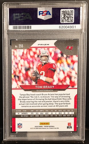 62004901 TOM BRADY 2020 Panini Prizm 255 Red Ice PSA 10 GEM MINT - Picture 2 of 2