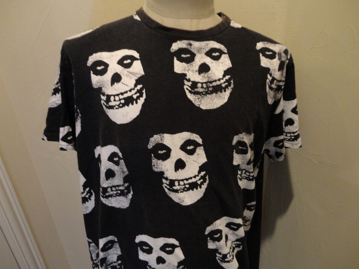 Black Misfits All Over Print SKULL T-Shirt 2019 T-shirt