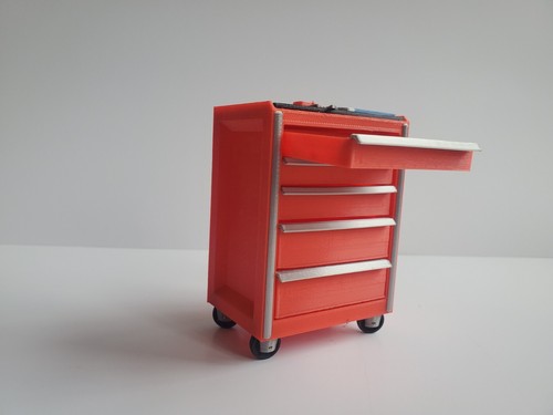 1/10 Red Tool Box Chest For Garage Shop Display Diorama RC Accessories Toolbox - Picture 9 of 23