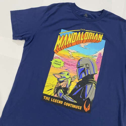 Camiseta Disney Parks The Mandalorian Camiseta Gráfica Yoda Grogu Talla XL Azul - Imagen 4 de 7