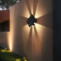 Solarlampe Wandleuchte AußEnlampe Gartenleuchte Schwarz Terrasse Up Down Led