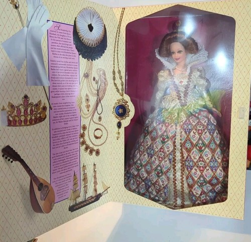 Barbie Regina Elisabetta 1994 bambola nuova in scatola ottime epoche collezione 12792 Mattel - Foto 5 di 5