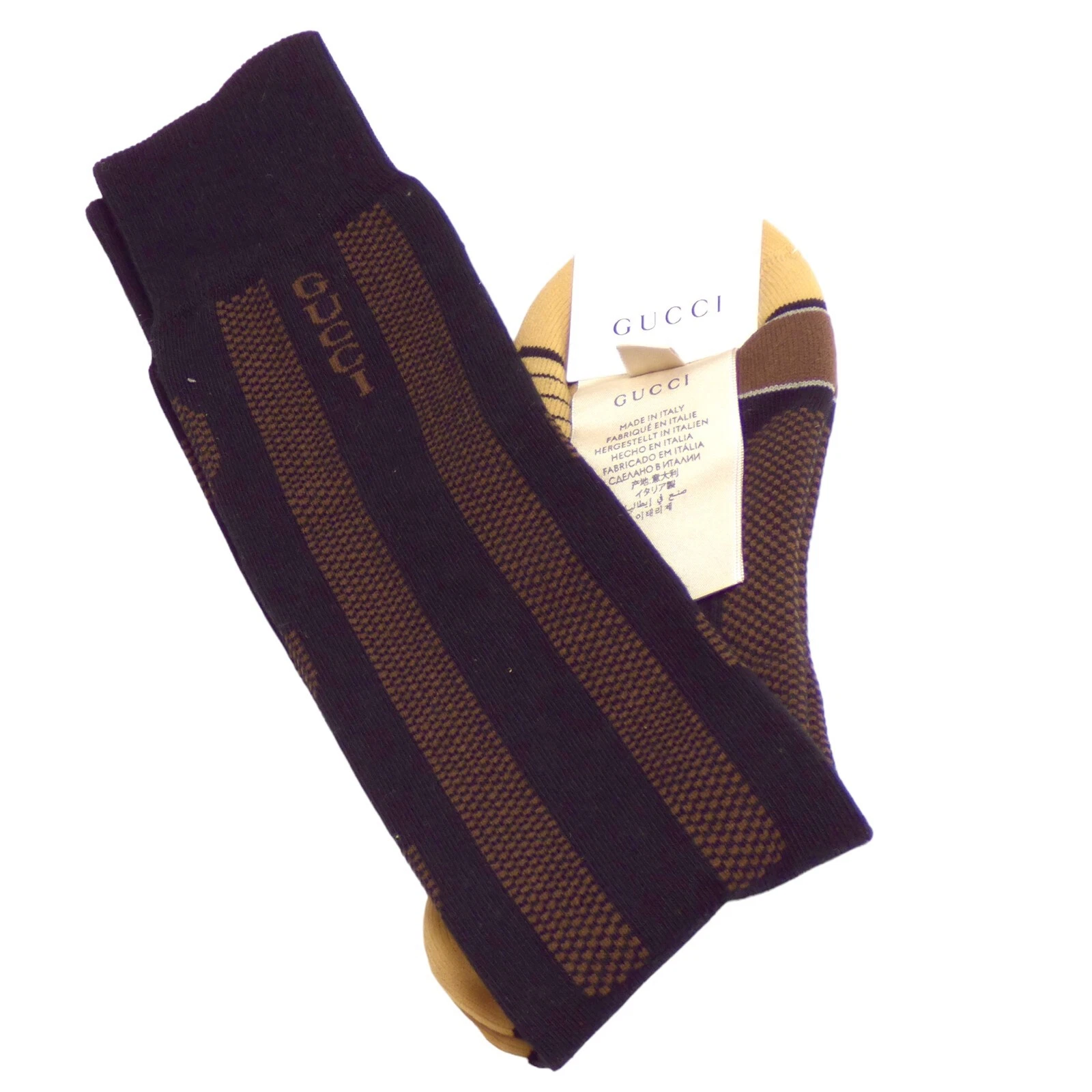 GUCCI   Chaussettes Furia marron logo, taille S