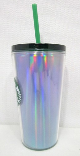 Starbucks Tumbler 16 Oz Iridescent Green mit grünem Deckel und Strohhalm - Neu - Bild 2 von 11