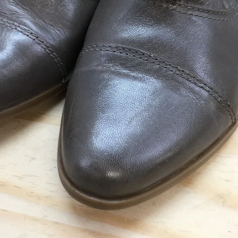 Tommy Hilfiger Zapatos Mujer 9.5 M Finn Puntera Sin Cordones Oxford Gris Cuero Foto 4 de 4