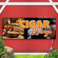 CIGAR LOUNGE Banner Sign with Optional Sizes (Made in the USA)
