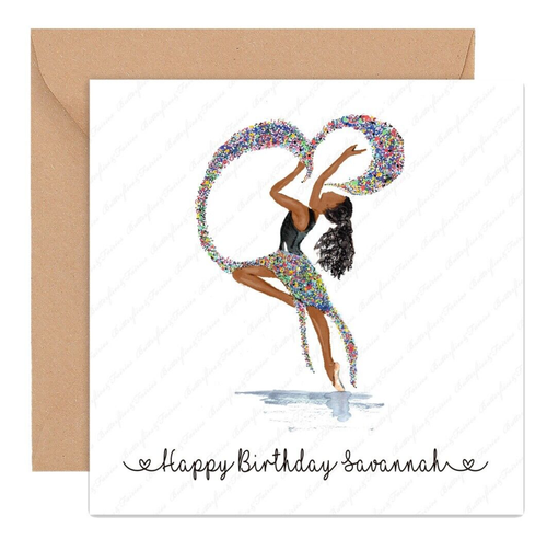 PERSONALISED BIRTHDAY CARD PERSONALISED DANCER BIRTHDAY CARD DANCE DANCING - Picture 2 of 3