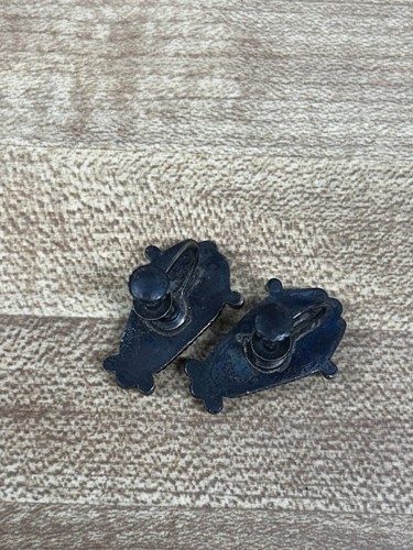 Native American OLD PAWN Vintage Sterling Silver and TURQUOISE Earrings - Picture 3 of 4