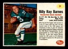 1962 Post Football #31 Billy Ray Barnes EX