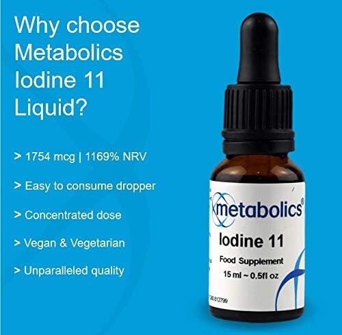 Metabolics Iodine Liquid | Extra Strong (1525Mcg per Serving) | Pure IOSOL Iodin - Picture 4 of 5